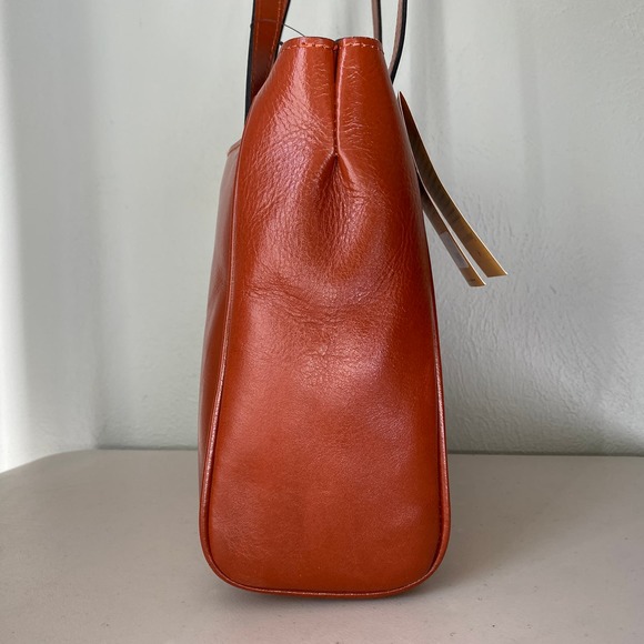 NWT Patricia Nash Rosedale Tote Cinnamon Burnished Tooled Leather Cutouts Large - Picture 6 of 11